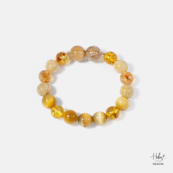 Solar Plexus Chakra Yellow Rutilated Quartz Bracelet 994036