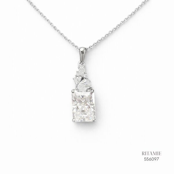 The Radiant Majesty Silver Moissanite Necklace 556097