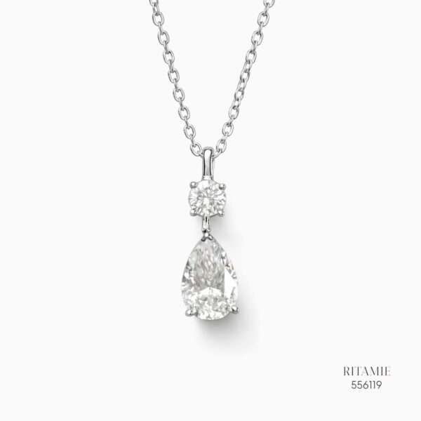 The Celestial Drop Silver Moissanite Necklace 556119