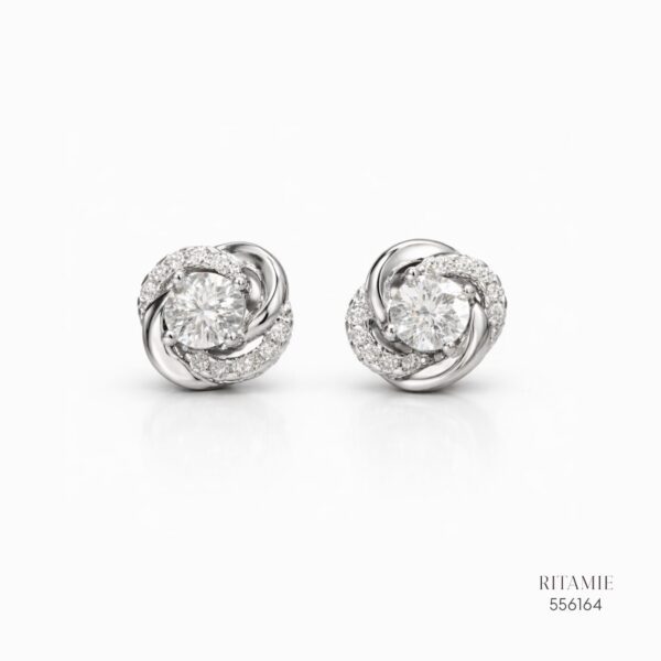The Eternal Knot Silver Moissanite Studs 556164