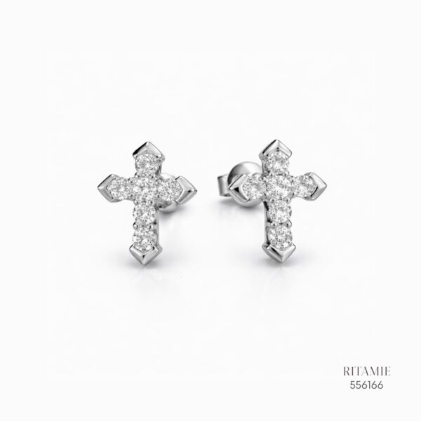 The Sacred Glow Silver Moissanite Studs 556166