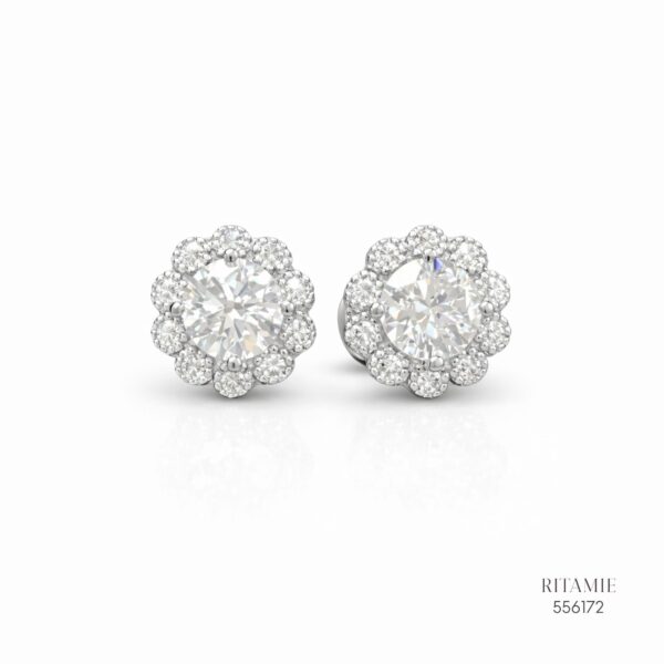 The Stellar Blossom Silver Moissanite Studs 556172