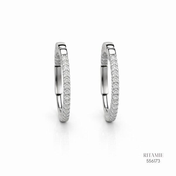 The Stellar Hoop Silver Moissanite Earrings 556173