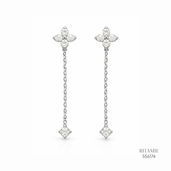 The Lucky Whisper Silver Moissanite Earrings 556174