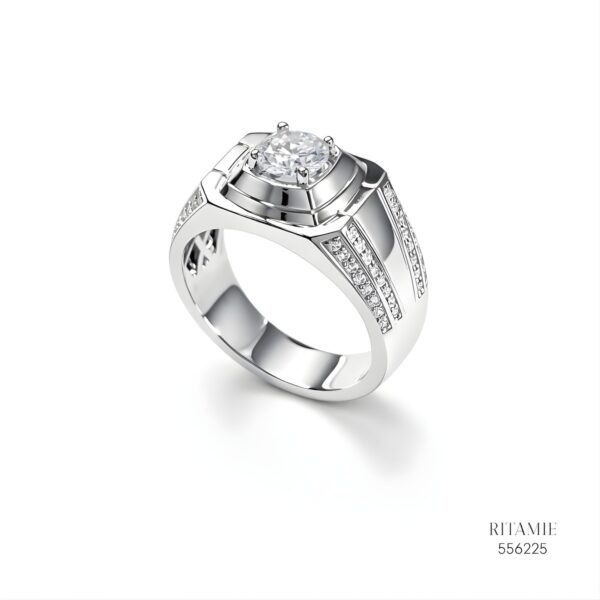 The Urban Sovereign Silver Moissanite Ring 556225