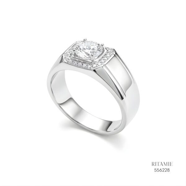 The Urban Sovereign Silver Moissanite Ring 556228