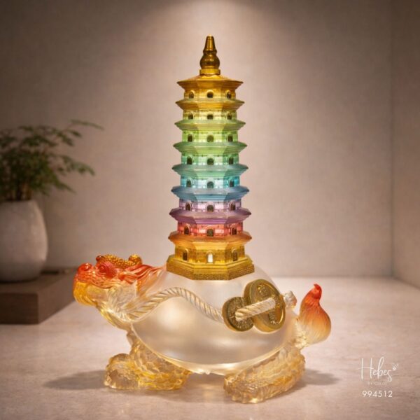 Crystal Feng Shui Feng Shui Dragon Turtle Wenchang Pagoda Statue 994512