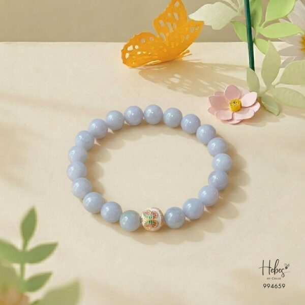 Lavender Jade & Enamel Butterfly Bracelet 994659