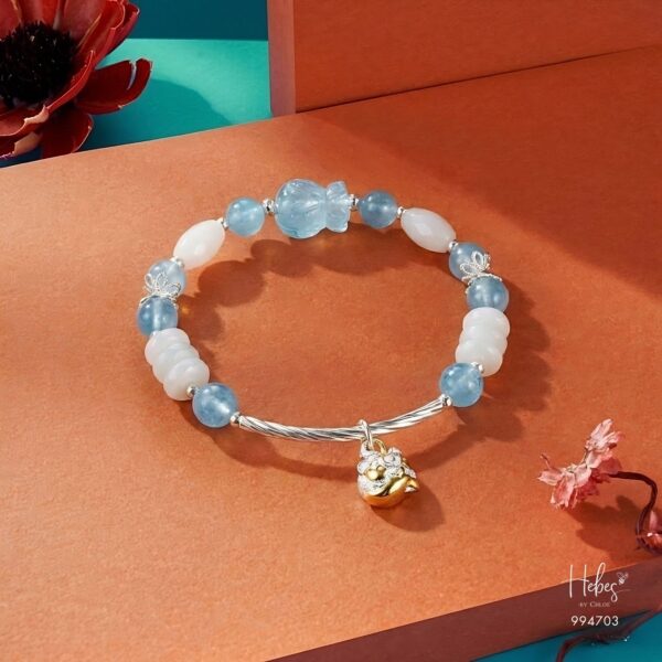 Aquamarine Prosperity Money Pouch Bracelet 994703