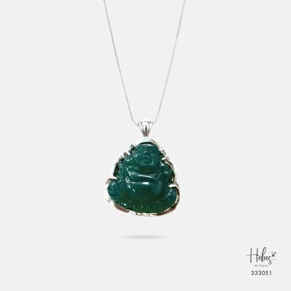 Laughing Buddha Green Agate Pendant  555983