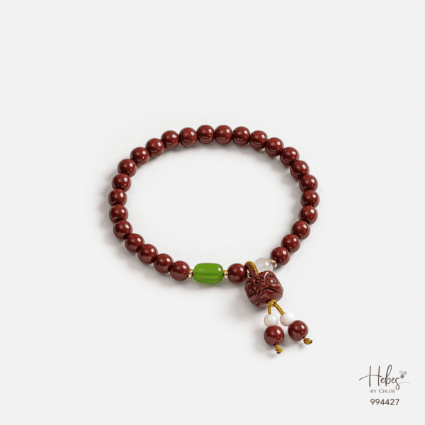 Cinnabar Qilin & Lu Feng Green Agate Prosperity Bracelet 994427