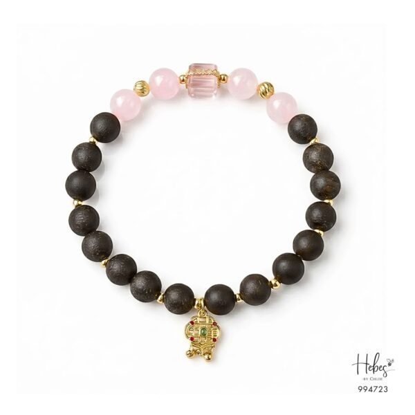 Vietnamese Agarwood & Rose Quartz Longevity Bracelet 994723
