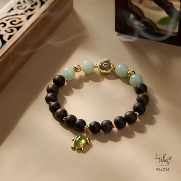 Vietnamese Agarwood & Jade Turtle Bracelet 994725