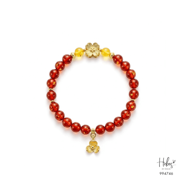 Amber Four Clover Leaf Bracelet 994746