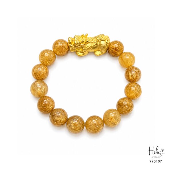 Golden Rutilated Quartz Pixiu Bracelet 990107