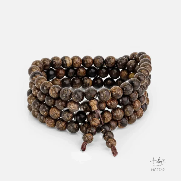 Indonesian 108 Beads Agarwood Bracelet (8mm) - HC2769